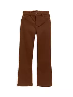 Укороченные брюки-клеш с высокой посадкой для девочек с покрытием Tractr, коричневый