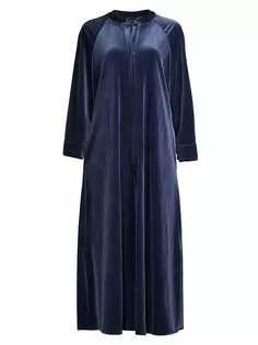 Атласная ночная рубашка Natalie с длинными рукавами Natori, синий