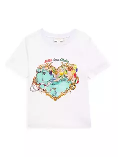 Хлопковая футболка с рисунком для маленьких девочек и девочек Camilla, белый
