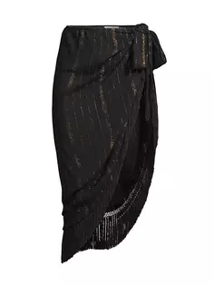 Парео Luna с металлической полоской Ramy Brook, цвет black subtle lurex gauze