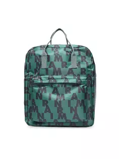 Рюкзак с логотипом для девочек Marni, зеленый
