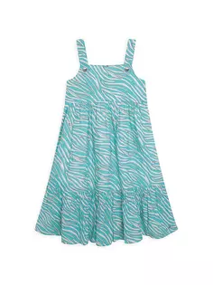 Платье на бретельках для маленьких девочек и девочек Michael Kors Kids, бирюзовый