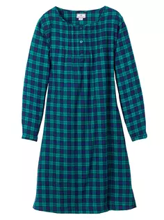 Ночная рубашка Беатрис в горный тартан Petite Plume, зеленый