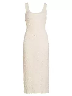 Текстурированное платье миди без рукавов Sloan Mara Hoffman, цвет cream
