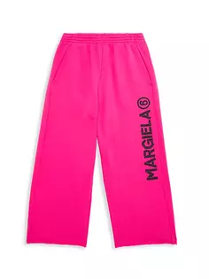 Спортивные штаны с логотипом Little Kid&apos;s &amp; Kid&apos;s Mm6 Maison Margiela, темно-розовый