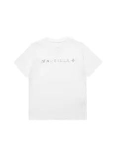 Футболка с логотипом Little Girl &amp; Girl&apos;s Mm6 Maison Margiela, белый
