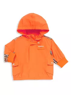 Куртка Wilder в клетку с молнией до половины для маленьких мальчиков и маленьких мальчиков Burberry, цвет light coral orange
