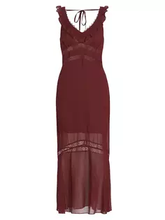 Кружевное платье миди Purdie Reformation, цвет plum