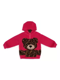 Толстовка с пушистым принтом Little Girl&apos;s &amp; Girl&apos;s FF Bear Fendi, фуксия