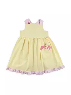 Платье из жатого хлопка в клетку для маленьких девочек Florence Eiseman, желтый