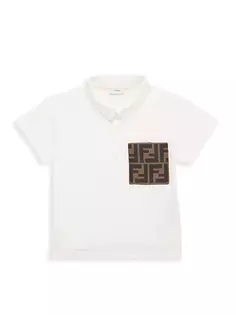 Рубашка-поло FF для маленьких мальчиков Fendi, белый