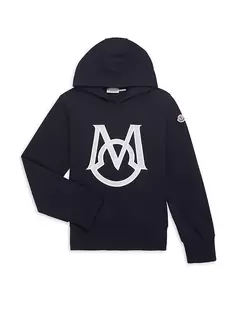 Толстовка Little Kid&apos;s с логотипом «M» Moncler, синий