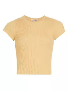 Кашемировый свитер в рубчик Teo Reformation, цвет parmesan