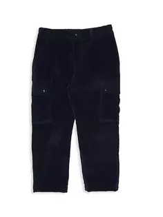 Вельветовые брюки карго для маленьких детей и детей Moncler, темно-синий