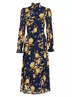 Платье миди с высоким воротником и цветочным принтом Stevi Reformation, цвет divinity