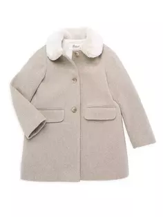 Шерстяное пальто Manteau Favori для девочек и девочек Liitle Bonpoint, цвет neutral