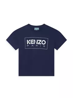 Футболка с короткими рукавами и логотипом Little Kid&apos;s &amp; Kid&apos;s Kenzo, темно-синий
