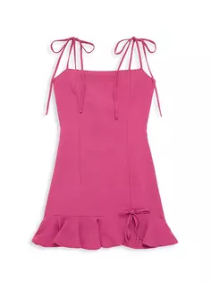 Платье для девочек с рюшами и завязками на спине, узором пейсли Miss Behave, розовый
