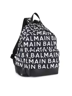Хлопковый рюкзак с логотипом Balmain, черный