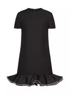 Короткое платье из крепа от кутюр Valentino Garavani, цвет black ivory