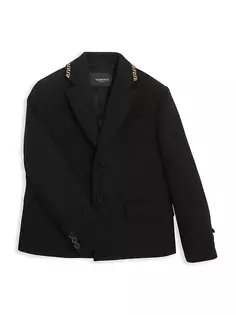 Детская формальная спортивная куртка с вышивкой Greca Versace, черный