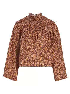 Блузка из хлопковой вуали с цветочным принтом Astilbe D Ô E N, цвет mulberry vine floral