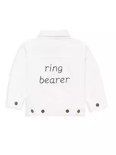 Джинсовая куртка с кольцом для малышей и маленьких мальчиков Juju + Stitch, белый