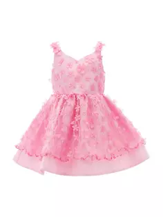 Розовое платье с цветочным принтом Ravine для маленьких девочек, маленьких девочек и девочек Tulleen, розовый