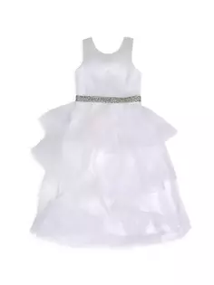 Многоярусное платье Ella из органзы для маленьких девочек и девочек Zoe, белый