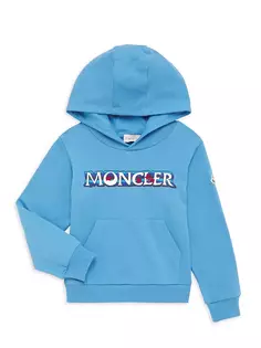 Толстовка с тропическим логотипом Little Boy&apos;s &amp; Boy&apos;s Moncler, синий