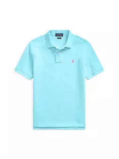 Классическая трикотажная футболка-поло в сетку для маленьких мальчиков и мальчиков Polo Ralph Lauren, цвет french turquoise