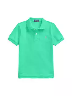 Классическая трикотажная футболка-поло в сетку для маленьких мальчиков и мальчиков Polo Ralph Lauren, цвет sunset green