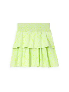 Ярусная юбка со сборками для маленьких девочек и девочек Rockets Of Awesome, цвет washed lime