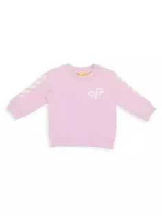 Толстовка с закругленными краями для маленьких девочек Off-White, розовый