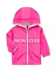 Куртка Erdvile на молнии с логотипом для маленьких девочек и маленьких девочек Moncler, розовый