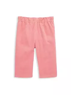 Вельветовые брюки в бумажном пакете для маленьких девочек и девочек Bonpoint, розовый
