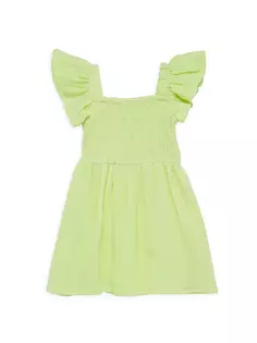 Марлевое платье с присборенными краями для маленьких девочек и девочек Shade Critters, зеленый