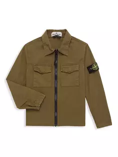 Универсальная верхняя рубашка для маленьких мальчиков и мальчиков Stone Island, цвет military green