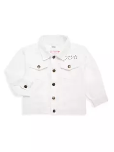 Джинсовая куртка с вышивкой для малышей и маленьких детей Juju + Stitch, белый