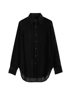 Рубашка в полоску Lila High-Low Rag &amp; Bone, черный