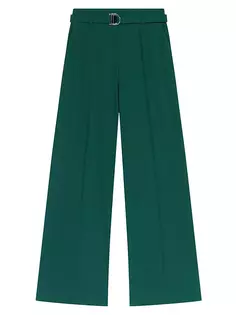Широкие костюмные брюки Maje, цвет bottle green