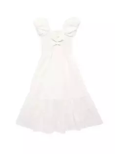 Платье Valentina Swiss Dot для маленьких девочек и девочек Little Peixoto, белый