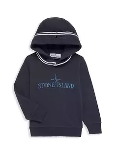 Толстовка с логотипом Little Boy&apos;s &amp; Boy&apos;s Stone Island, синий