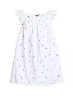 Ночная рубашка Mo Tulips Isabelle для малышей, маленьких девочек и девочек Petite Plume, белый