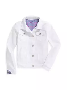Джинсовая куртка для маленьких девочек и девочек Vineyard Vines, белый