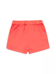Льняные шорты для маленьких девочек Petit Bateau, цвет orange