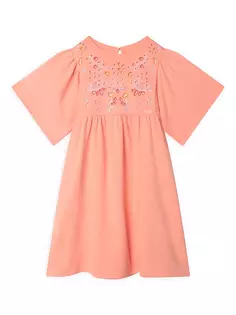 Флисовое платье с люверсами для маленьких девочек и девочек Chloé, абрикос Chloe