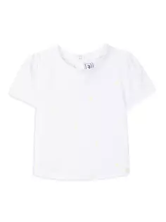 Хлопковая футболка стрейч с ромашками для маленьких девочек и маленьких девочек Tartine Et Chocolat, белый