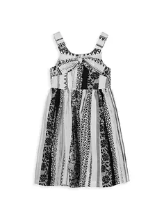 Платье миди с несколькими узорами для маленьких девочек и девочек Pippa &amp; Julie, черный