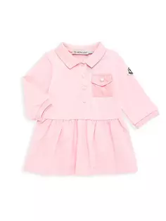Платье-поло из пике для маленьких девочек и маленьких девочек Moncler, розовый